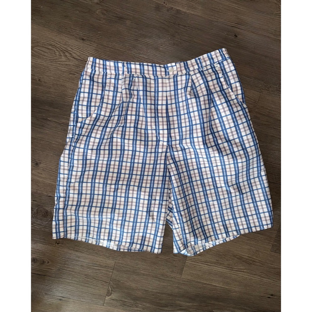 AW Golf by Allyson Whitmore Plaid Shorts Blue White Red Checkered Boys Size 14